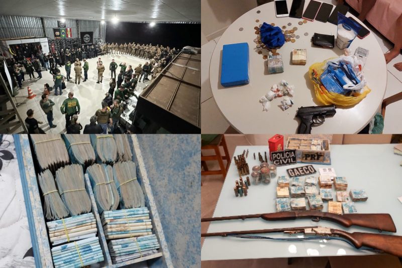 Objetos apreendidos em outra fase da opera&ccedil;&atilde;o em Santa Catarina – Foto: Arquivo/Gaeco/Reprodu&ccedil;&atilde;o/ND