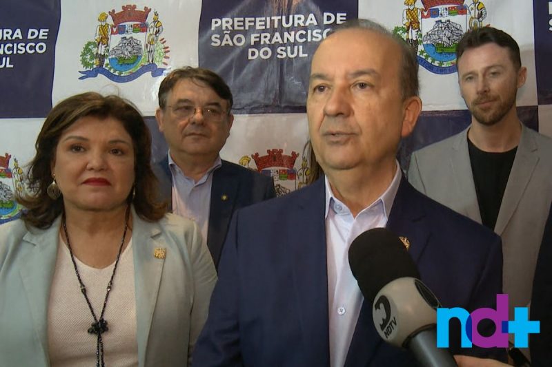 An&uacute;ncio foi feito durante passagem do governador por S&atilde;o Francisco do Sul nesta sexta-feira (11) – Foto: Adriano Mendes/NDTV