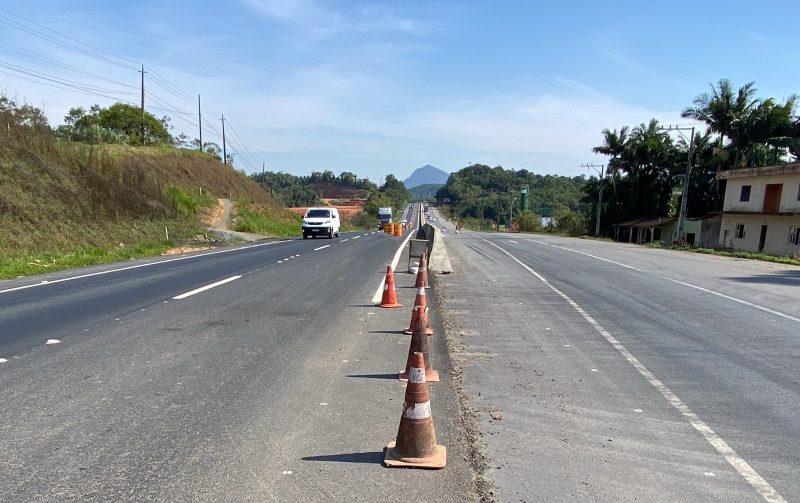 Novo desvio será realizado para continuidade das obras na BR-280 em  Guaramirim