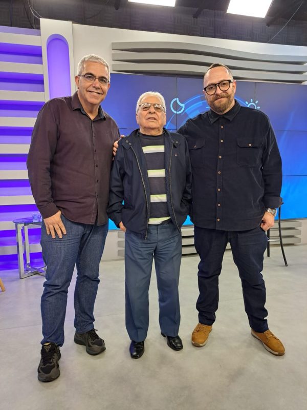 Miguel com Fabio Machado e Marcelo Mancha no Clube da Bola – Foto: NDTV/Reprodu&ccedil;&atilde;o