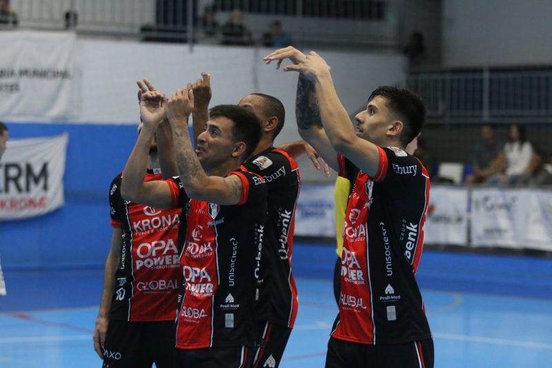 JEC Futsal abre segunda fase do Estadual com goleada – Foto: Juliano Schmidt/JEC Futsal/Divulga&ccedil;&atilde;o/ND