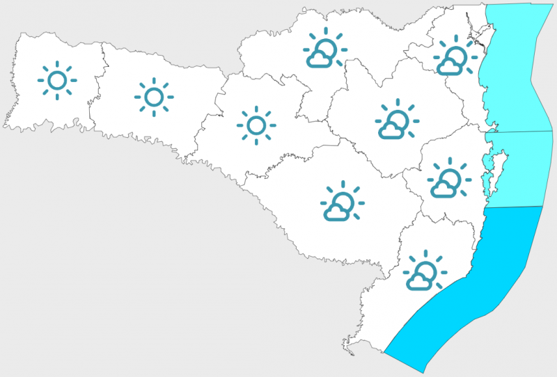 Possibilidade de ocorr&ecirc;ncias de chuvas nesta ter&ccedil;a-feira em Santa Catarina. – Foto: Defesa Civil/Divulga&ccedil;&atilde;o/ND