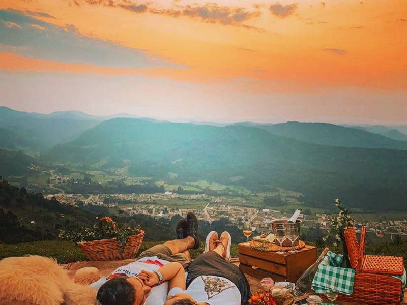 Piquenique no Morro do Parapente em Urubici, na serra catarinense – Foto: Prefeitura Municipal de Urubici/Divulga&ccedil;&atilde;o