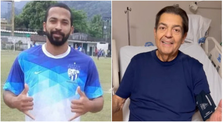 Pai do jogador de futebol acredita que cora&ccedil;&atilde;o do filho foi doado para o apresentador – Foto: Record TV/ Instagram/ Reprodu&ccedil;&atilde;o/ ND