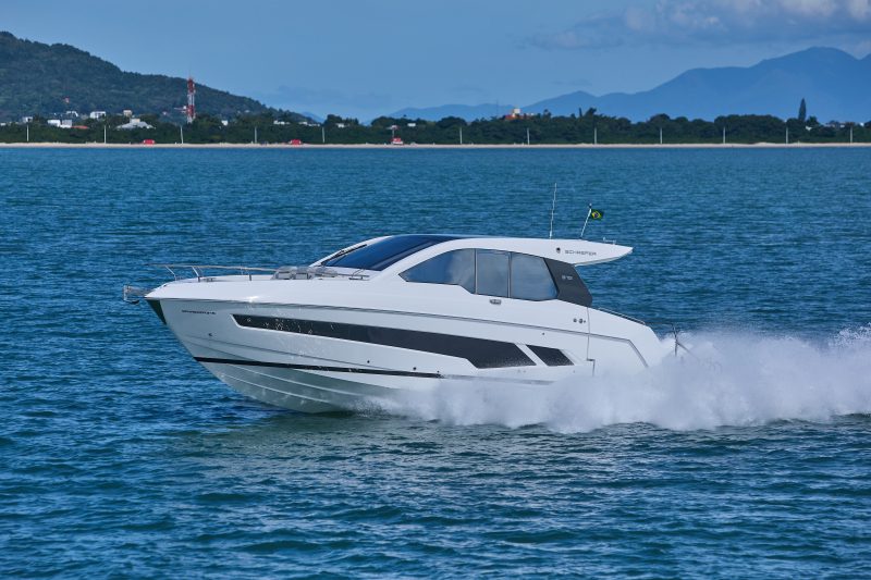 The new Schaefer 375 is one of the company's most modern yachts and will be on display at the Sao Paulo Boat Show.  Photo: Schaefer Yachts/Disclosure