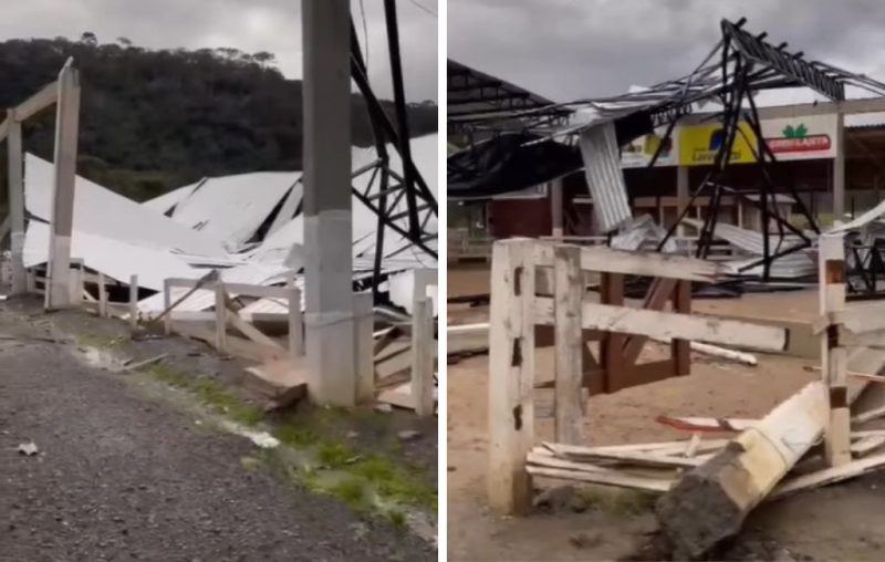 Temporal foi registrado nesta sexta (18) – Foto: @santacatarinaemfotosbr/ Reprodu&ccedil;&atilde;o/ ND