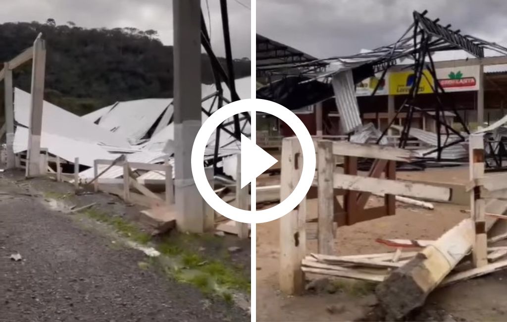 Temporal acompanhado de vento forte causa transtornos em Caxias do