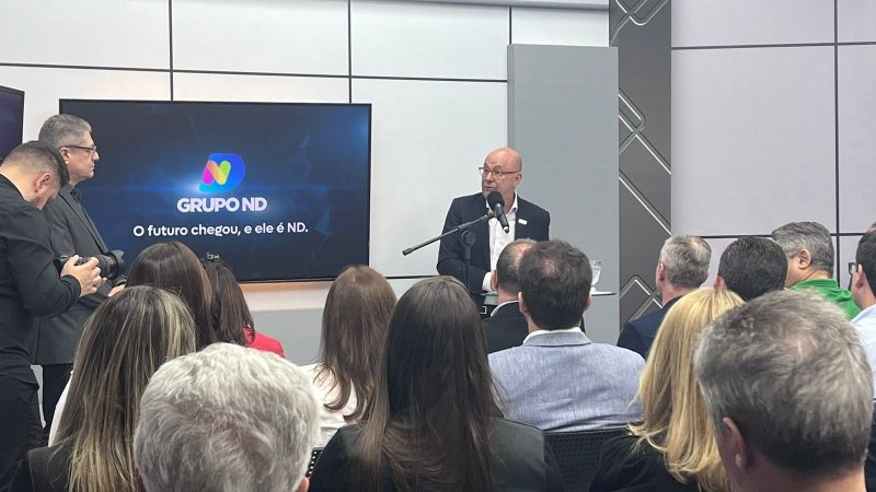 Presidente do Grupo ND, Marcello Corr&ecirc;a Petrelli, falou das inova&ccedil;&otilde;es com a nova reda&ccedil;&atilde;o integrada. – Foto: Willian Ricardo/ND