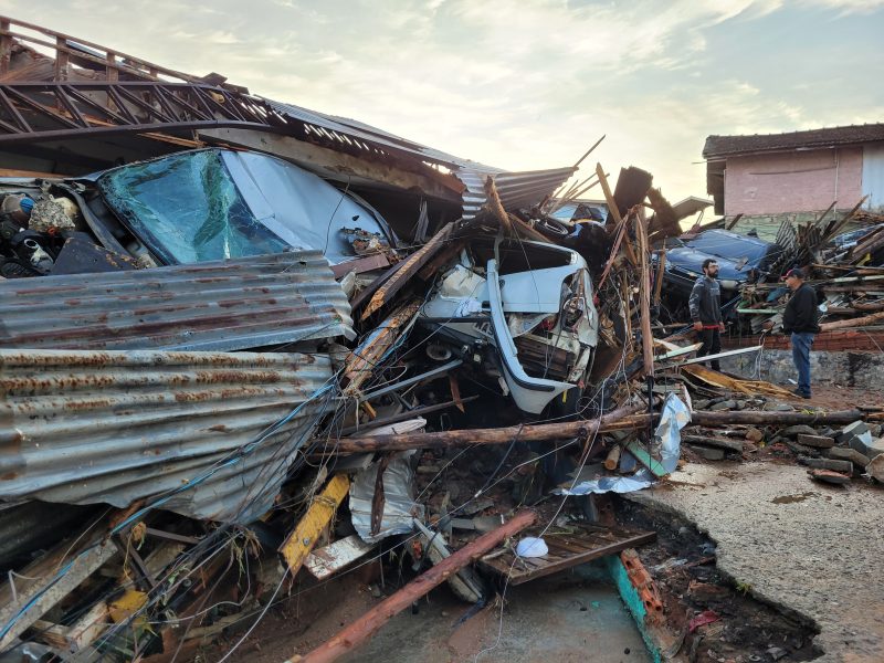Reservat&oacute;rio rompeu durante a madrugada desta quarta-feira (6) – Foto: GMF/Reprodu&ccedil;&atilde;o/ND