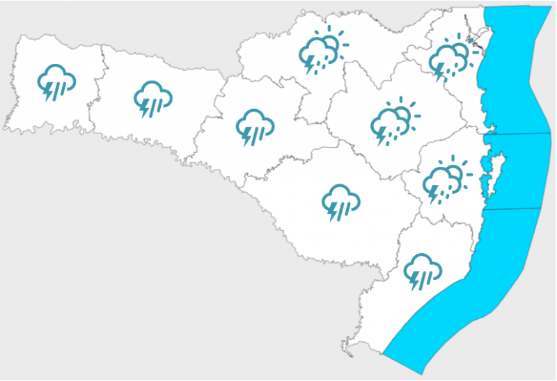 Quarta-feira com chuvas em todas as regiões de Santa Catarina. &#8211; Foto: Defesa Civil/Divulgação/ND