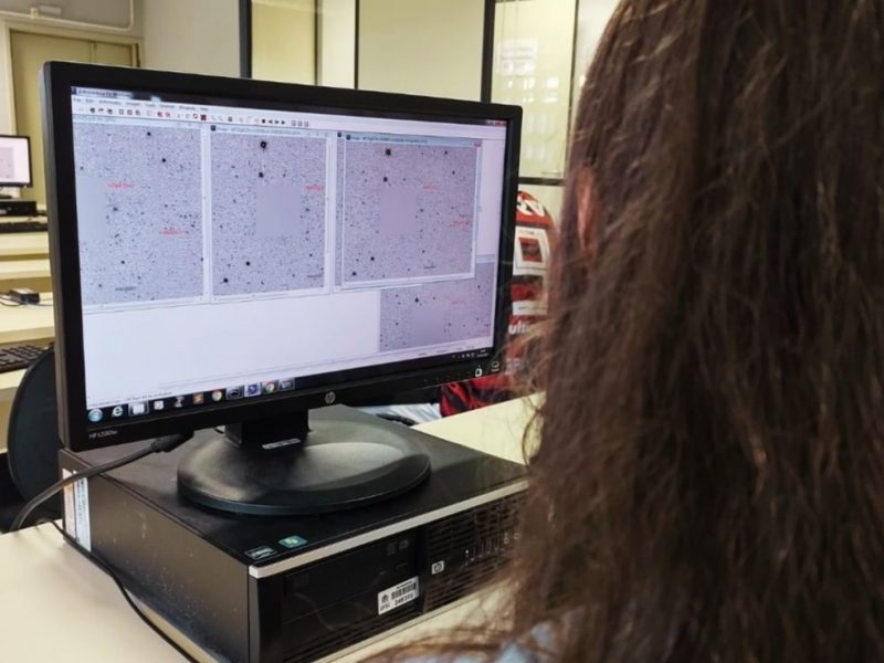 Em busca de objetos em movimento, as estudantes analisaram imagens do céu noturno de forma remota