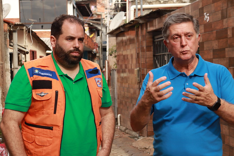 Prefeito interino de Florianópolis no desastre da Casan, no último dia 6 de setembro