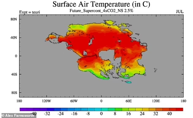 Proje&ccedil;&atilde;o dos especialistas sobre o aumento da temperatura na superf&iacute;cie da Terra. – Foto: Daily Mail/Reprodu&ccedil;&atilde;o/ND