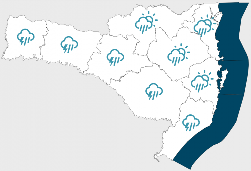 quarta-feira com chuvas em todas as regiões do Estado. &#8211; Foto: Defesa Civil/Divulgação/ND