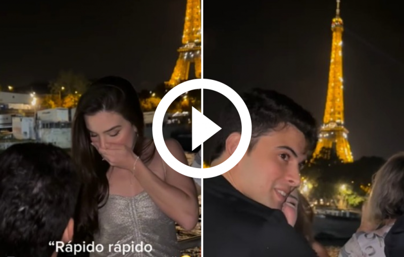 Noivo tímido encanto as redes sociais com pedido de casamento inusitado