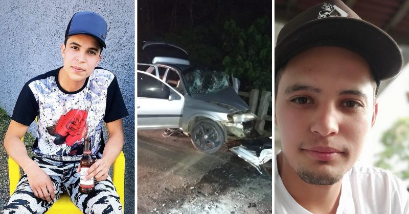 Um carro ficou irreconhec&iacute;vel e outro quase caiu de ponte ap&oacute;s acidente na BR-470 em Rio do Sul, neste domingo (17) – Foto: Redes Sociais e Corpo de Bombeiros/Divulga&ccedil;&atilde;o/ND