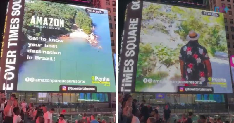 Penha apareceu na Times Square, uma das avenidas mais famosas do mundo