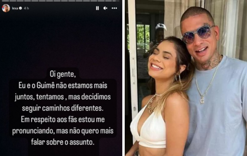 Lexa e Guim&ecirc; anunciaram fim do relacionamento nesta quinta-feira (21) – Foto: Instagram/Reprodu&ccedil;&atilde;o/ND