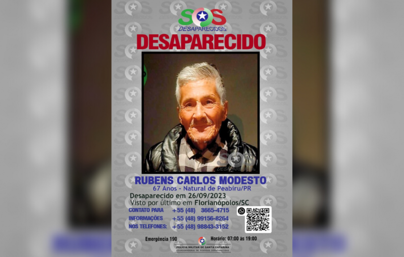 Idoso tem Alzheimer e se perdeu depois de sair de casa, no Rio Vermelho, com destino ao estado do Paraná – Foto: Divulgação/ND