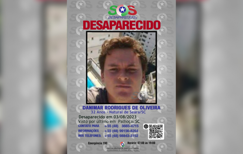 Danimar Rodríguez de Oliveira, 32, went missing on September 3 – Photo: SOS Desaparecidos/Disclosure/ND