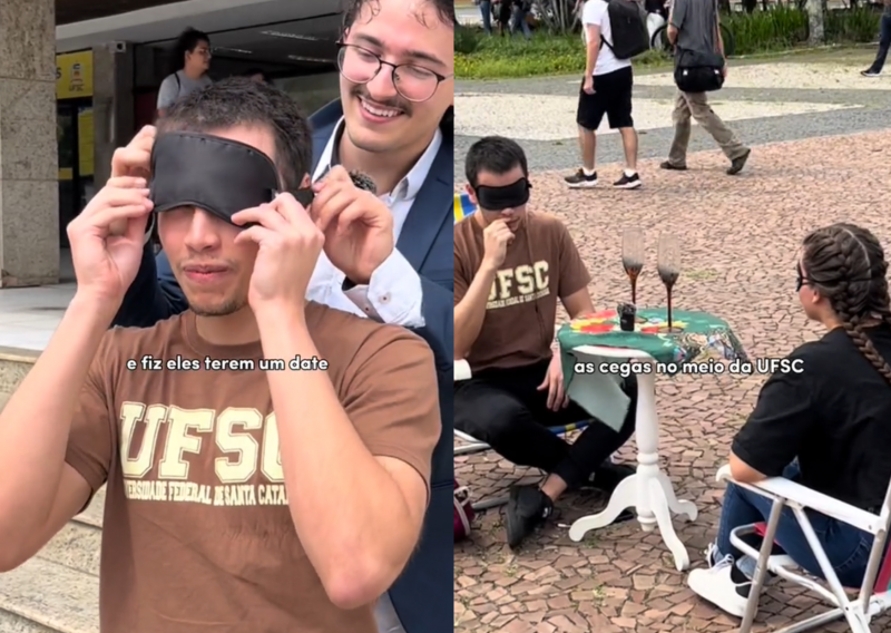 Influenciador arma ‘encontro as cegas’ em universidade de Florianópolis