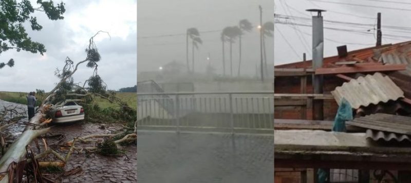 Ciclone deixou rastro de destrui&ccedil;&atilde;o por Santa Catarina – Foto: Reprodu&ccedil;&atilde;o/CBMSC/ND