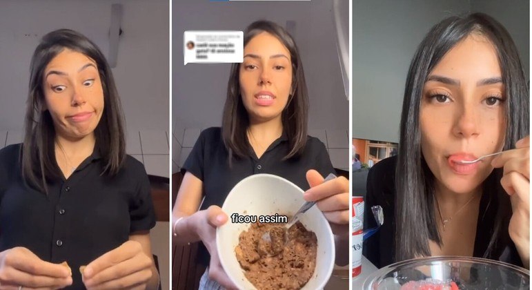 Bianca fez a receita e gravou a experi&ecirc;ncia – Foto: R7/Reprodu&ccedil;&atilde;o/ND