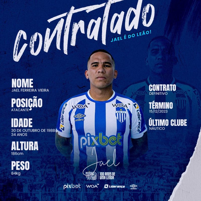 Jael contratado pelo Ava&iacute; – Foto: Ava&iacute; FC/divulga&ccedil;&atilde;o/ND