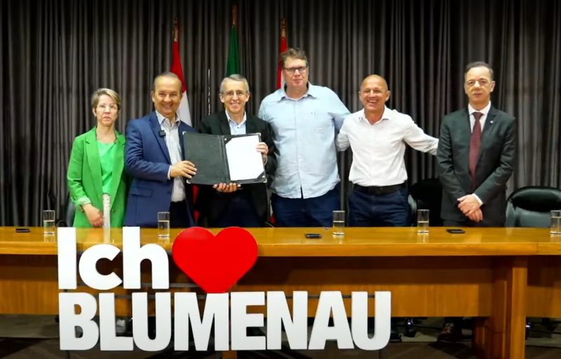 The new linear park, announced this Monday (25), costs almost 28 million reais, including the restoration of the left bank of the Itajai-Azú River – Photo: Blumenau City Hall/Disclosure/ND