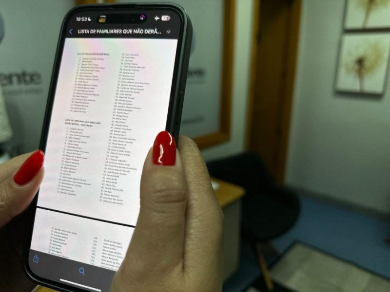 Lista com 250 pessoas desaparecidas – Foto: Jonas Siqueira/R&aacute;dio Independente/ND