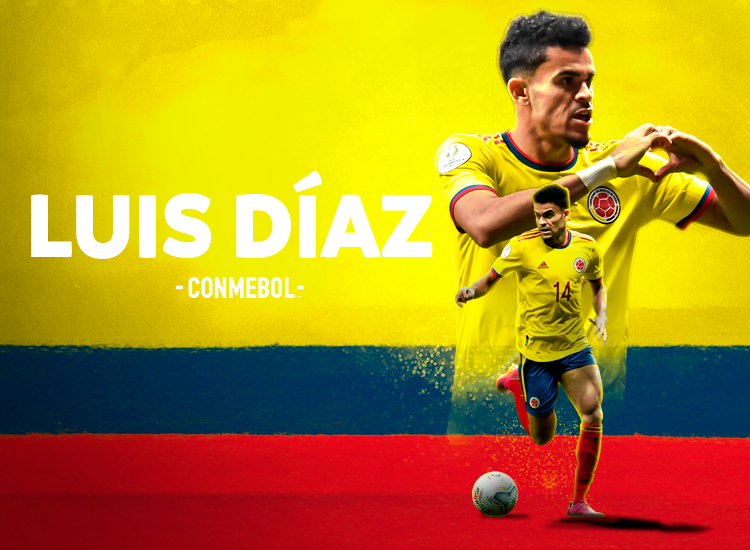 Luis Diaz em a&ccedil;&atilde;o pela Col&ocirc;mbia – Foto: Conmebol