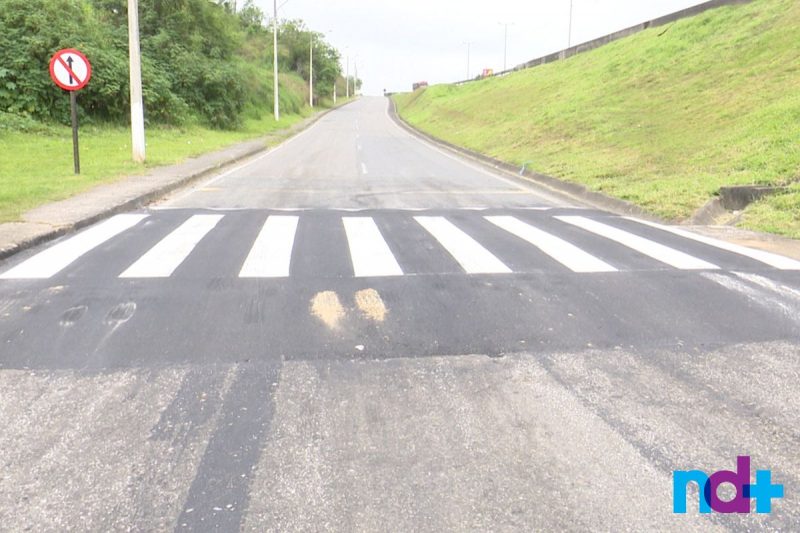 Lombada instalada no cruzamento com a rua Porto Rico – Foto: Bruno Weinrich/NDTV