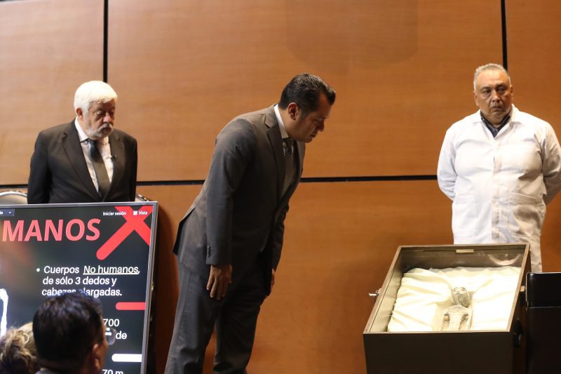 The bodies, measuring about 60 centimeters in size, were found in Peru, near the Nazca Lines, in 2017.  – Photo: Chamber of Deputies of Mexico/ND 
