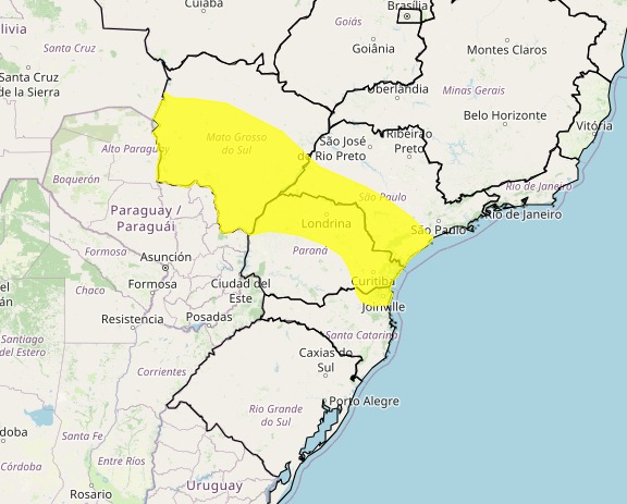 SC tem alerta para chuvas intensas neste sábado