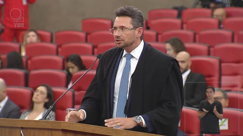 Advogado Rodrigo Fernandes durante sustenta&ccedil;&atilde;o no TSE – Foto: Reprodu&ccedil;&atilde;o/TSE/ND