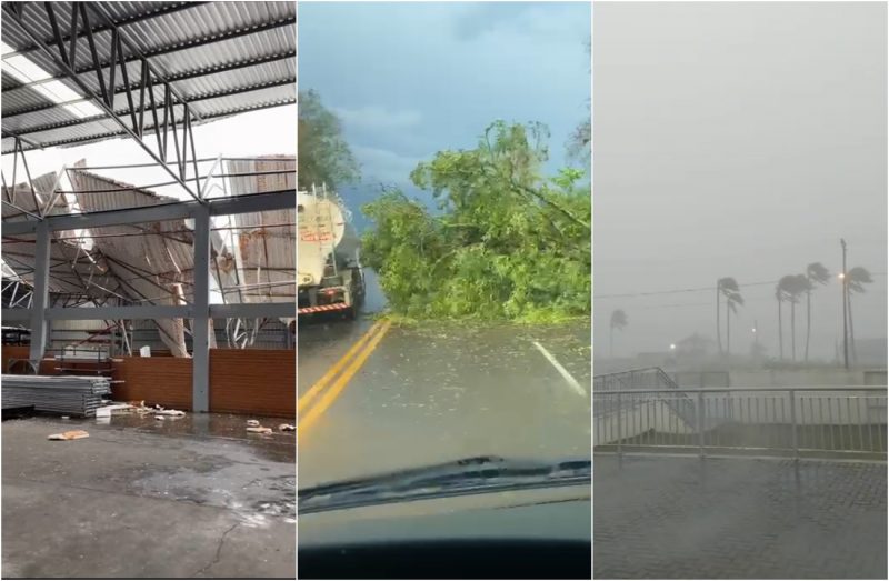 Temporal acompanhado de vento forte causa transtornos em Caxias do