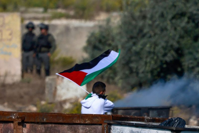 Bandeira palestina na Faixa de Gaza