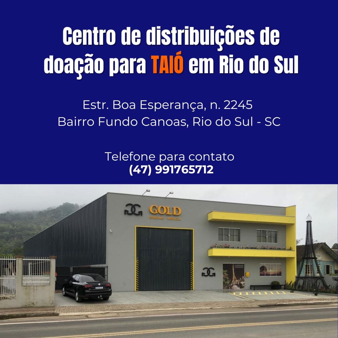 Prefeitura anuncia ponto de coleta e quais itens podem ser doados - Redes Sociais/Prefeitura de Taió/Divulgação/ND