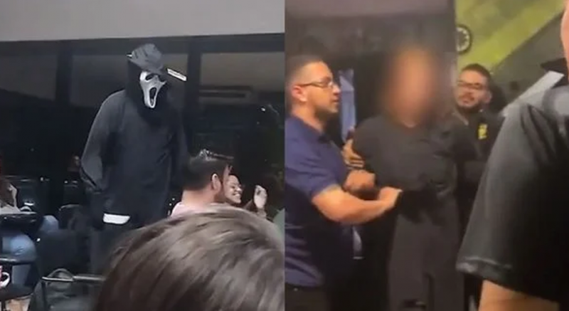 Aluno causou confusão e acabou preso após usar fantasia de personagem de filmes de terror