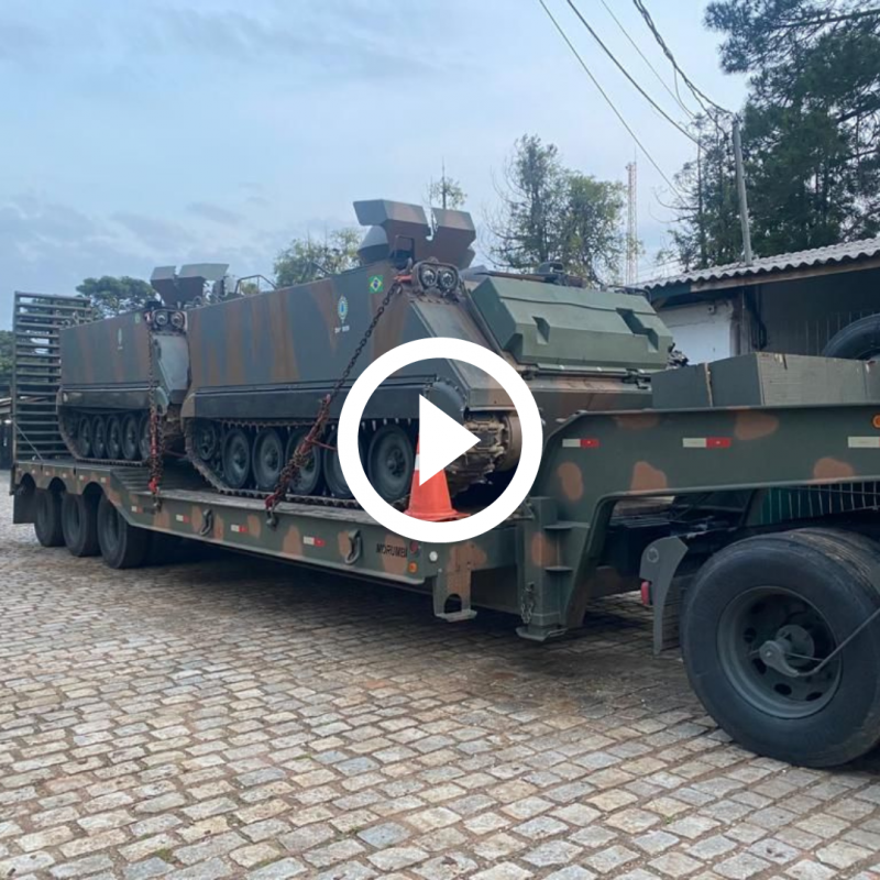 V&Iacute;DEO: Blumenau recebe blindados e mais de 200 militares para auxiliar em poss&iacute;vel enchente – Foto: Divulga&ccedil;&atilde;o/Reprodu&ccedil;&atilde;o/ND