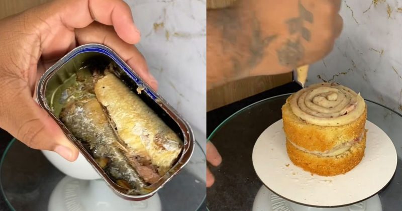 Confeiteiro fazendo o bolo para a mulher grávida