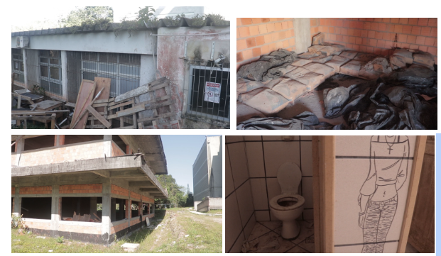 Espa&ccedil;os que serviriam para aprendizado e conv&iacute;vio est&atilde;o tomados por sujeira e entulho – Foto: reprodu&ccedil;&atilde;o/NDTV