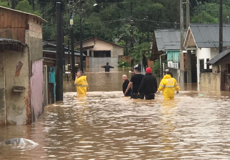 Alagamento em São Bento do Sul, um dos municípios que decretou situação de emergência &#8211; Foto: Prefeitura de São Bento do Sul/Divulgação