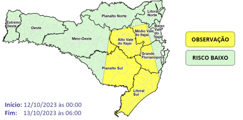 O extremo norte catarinense, deve seguir chovendo na madrugada de sexta-feira – Foto: Defesa Civil/Divulgação/ND