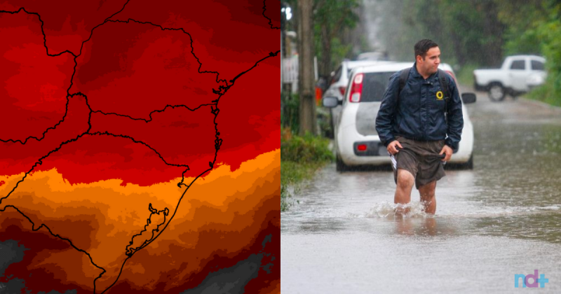 Trégua na chuva tem prazo para acabar com chegada de uma nova frente fria – Foto: MetSul e Leo Munhoz/Colagem/ND