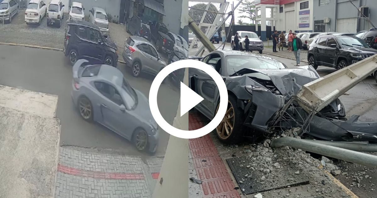 Vídeo mostra ocupantes do Porsche antes de acidente que destruiu