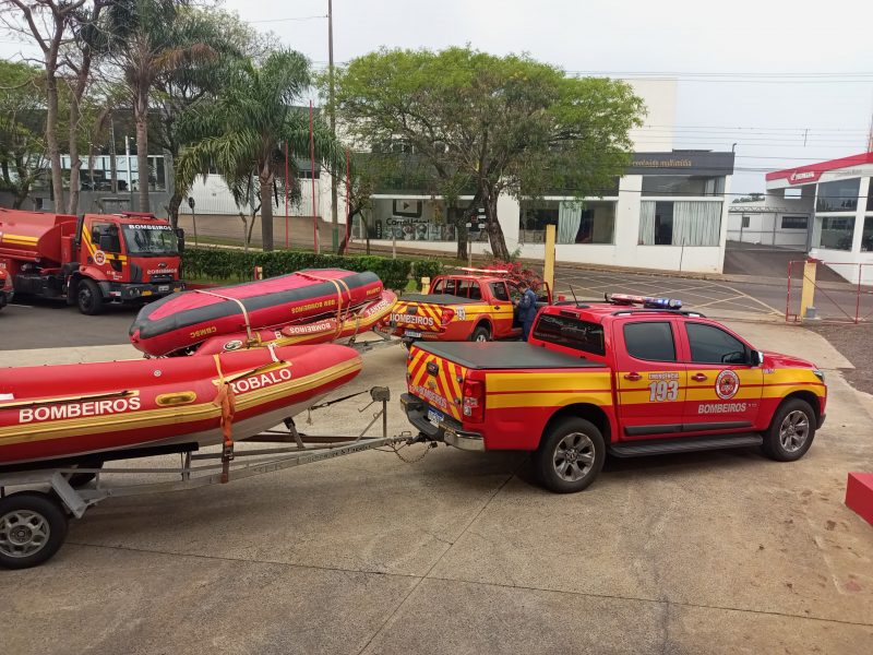 A For&ccedil;a Tarefa do 14&ordm; Batalh&atilde;o de Bombeiros Militar Xanxer&ecirc;/SC foi deslocada para a regi&atilde;o do Vale do Itaja&iacute;, munic&iacute;pio de Rio do Sul/SC. – Foto: Corpo de Bombeiros Militar/Reprodu&ccedil;&atilde;o/ND