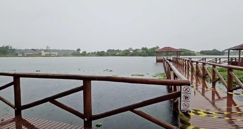 Nível da Lagoa subiu nas últimas horas. &#8211; Foto: Prefeitura de Balneário Gaivota/Divulgação/ND