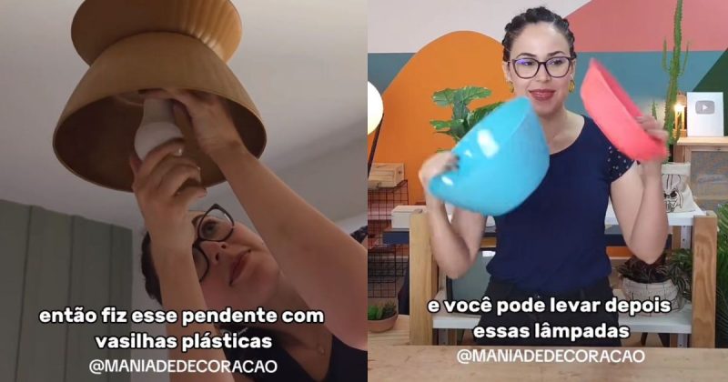 Ráisa Guerra aplicando as ideias de decoração no seu apartamento 