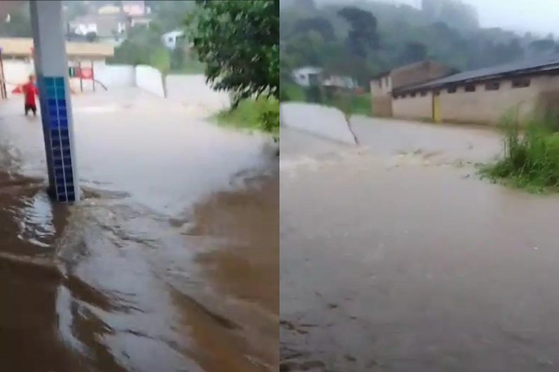 Enxurrada invadiu escola 